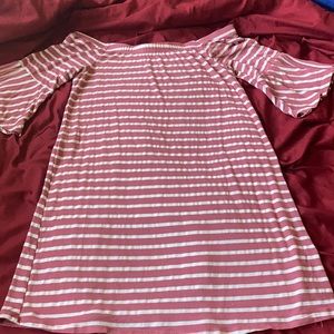 Heart & hips pink and white stripes dress women’s size medium